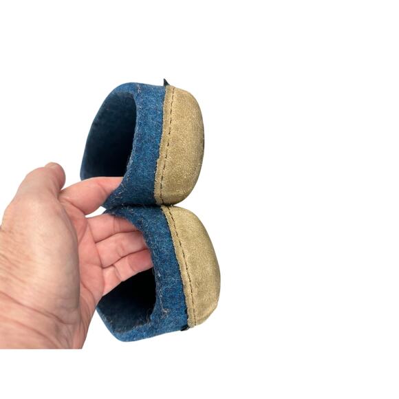 Glerups Men\'s open-heel slippers/clogs dark blue felted wool leather sole 45/11 main image 4